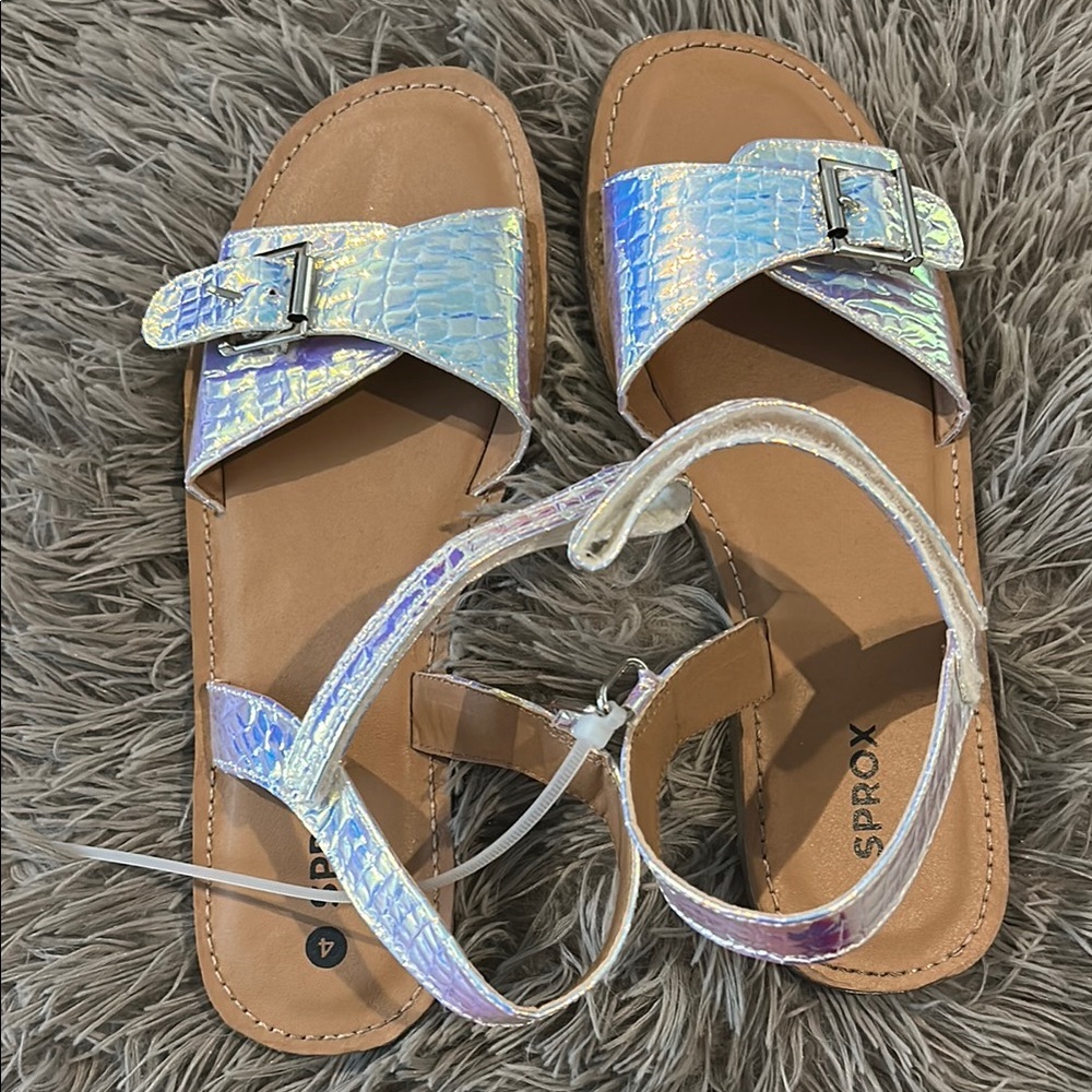 NWOB, Sprox, Girls, Iridescent Slide Sandals with Buckle